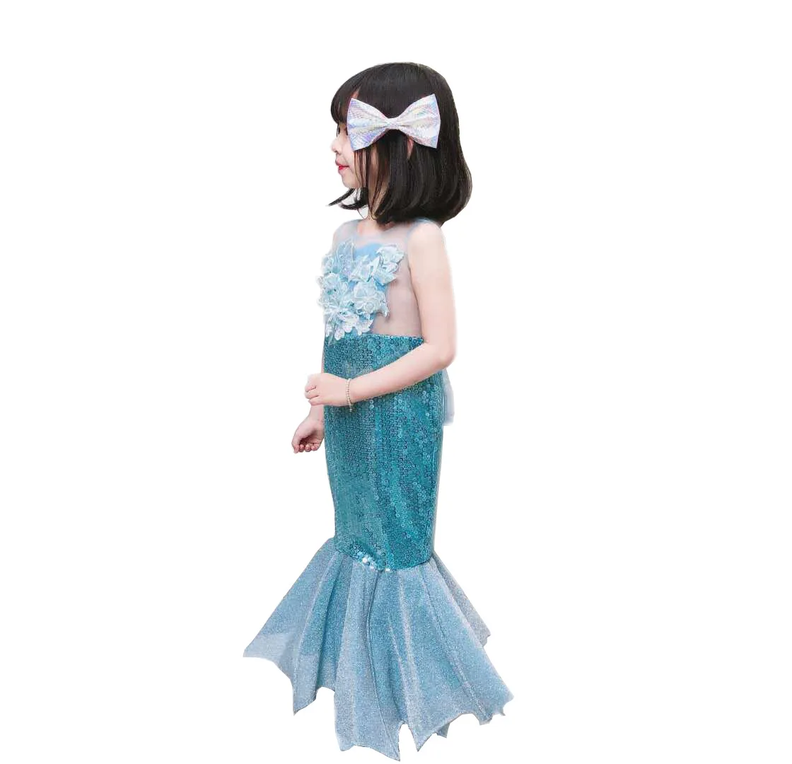 

Little Girls Mermaid Princess Costume Girl Dress up Fancy Baby Dress Shiny Sequin Mermaid Tails Birthday Party Holiday Costume