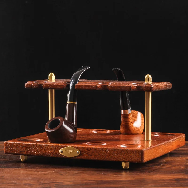 Holds 8 Pipe Wooden Tobacco Pipe Stand Rack Display Holder Smoking Pipes Desktop Tabletop Holder Hand Carved Pipe Accessories
