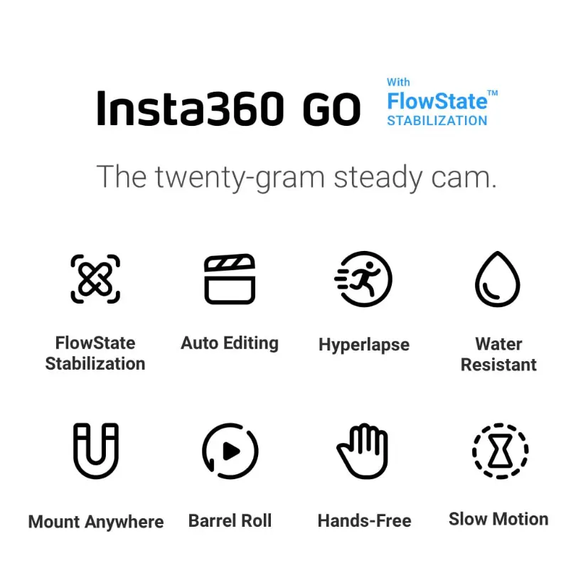 Insta360 Go 1080P видео Спортивная Экшн-камера FlowState Timelapse Hyperlapse camera PK Gopro Hero 7 Yi 4K DJI Osmo Action