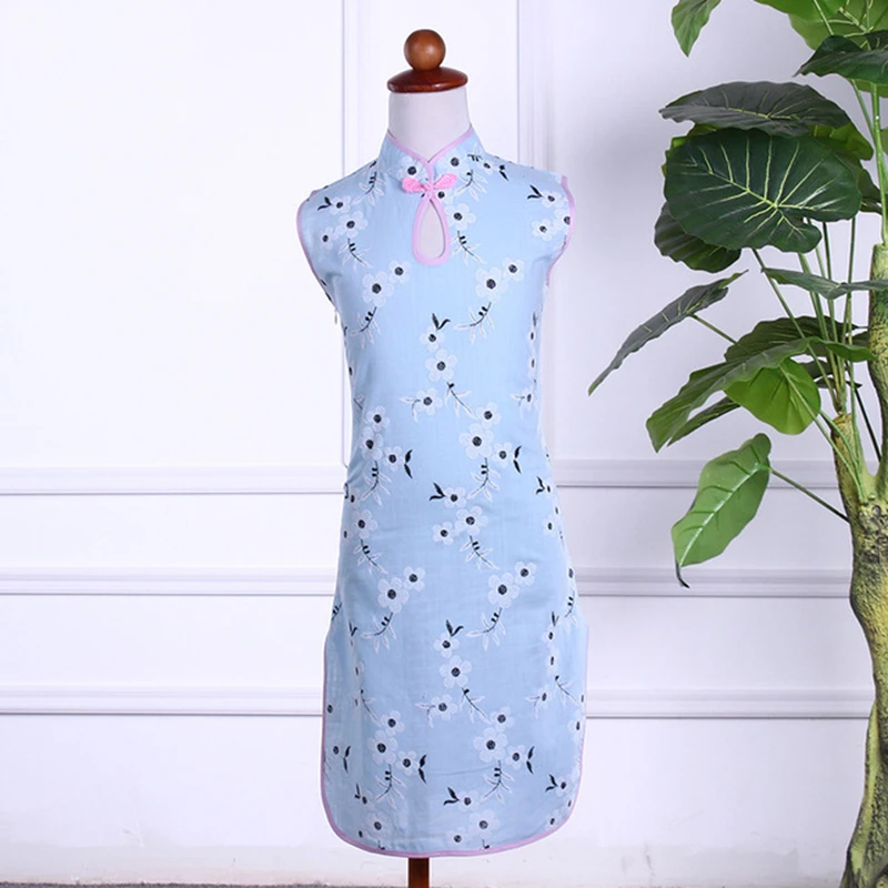 Одежда для маленьких девочек юбка Чонсам принцессы летнее китайское платье