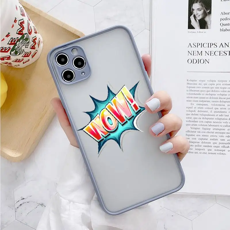 

Comic Special Effects Phone Case For IPhone 12 11 Pro Max XR XS Max X SE2 6s 7 8 PlusHard Shockproof Gray Case