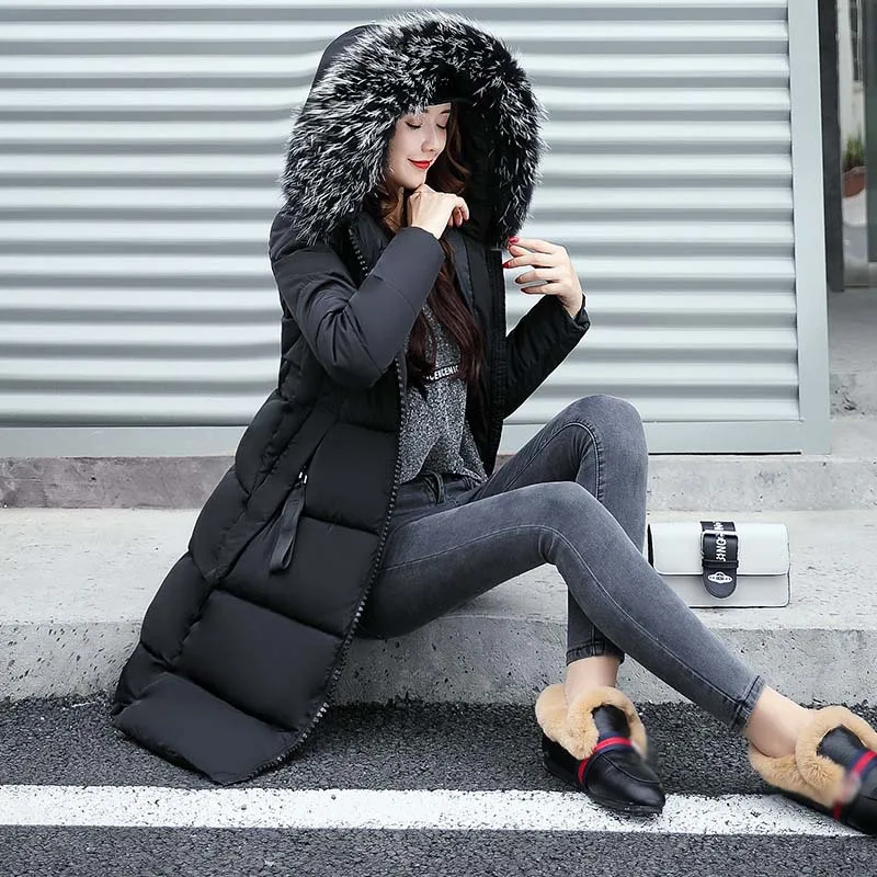 WYWMY Winter Jacket Women Fur Hooded Long Parkas Thick Warm Down Parkas Ladies Oversized Puffer Jacket Outwear Coats
