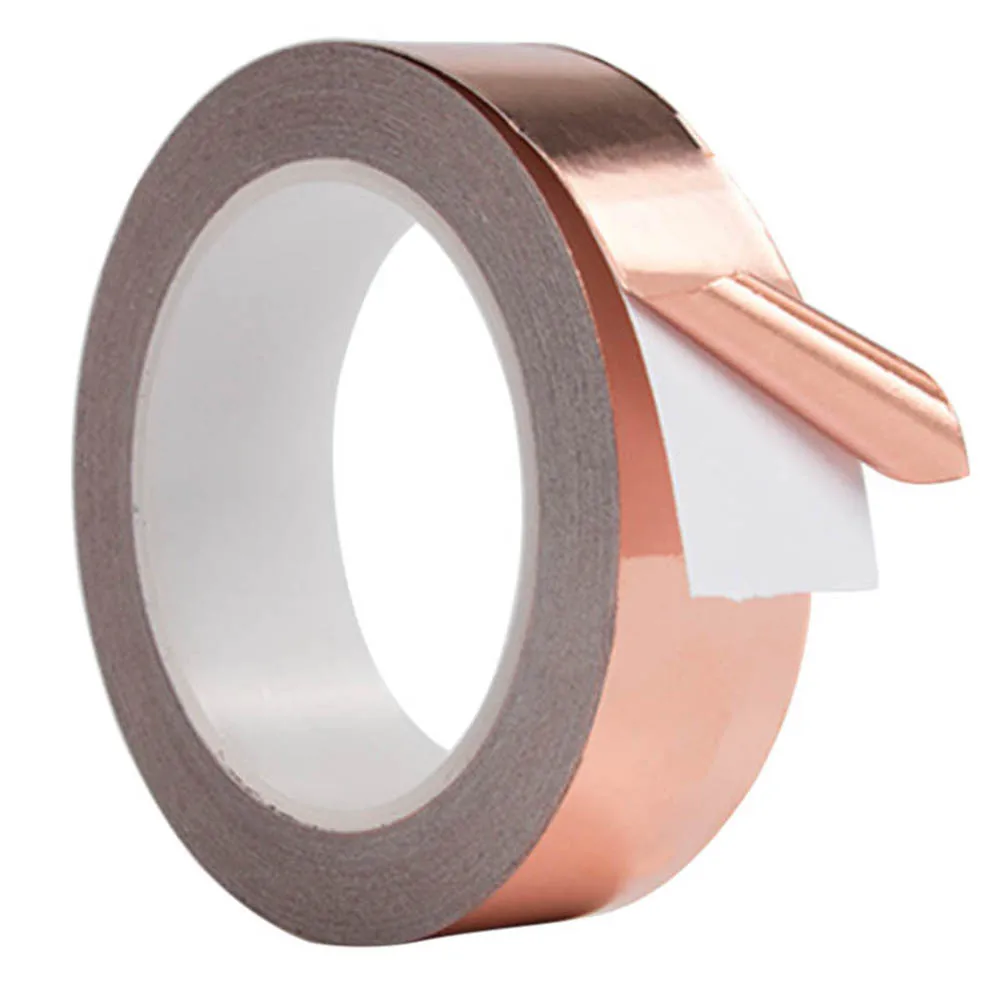 

30mm*4m Conductive Slug Tapes with Single Adhesive Copper Foil Tape EMI Repellent Shield Strip for Guitar QJS Shop