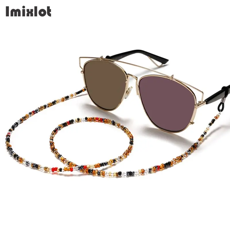

Bohemian Colored Mask Strap Beaded Glasses Chains Women Face Mask Lanyard Anti Slip Women's Neck Chain For Eyeglass Sunglasses
