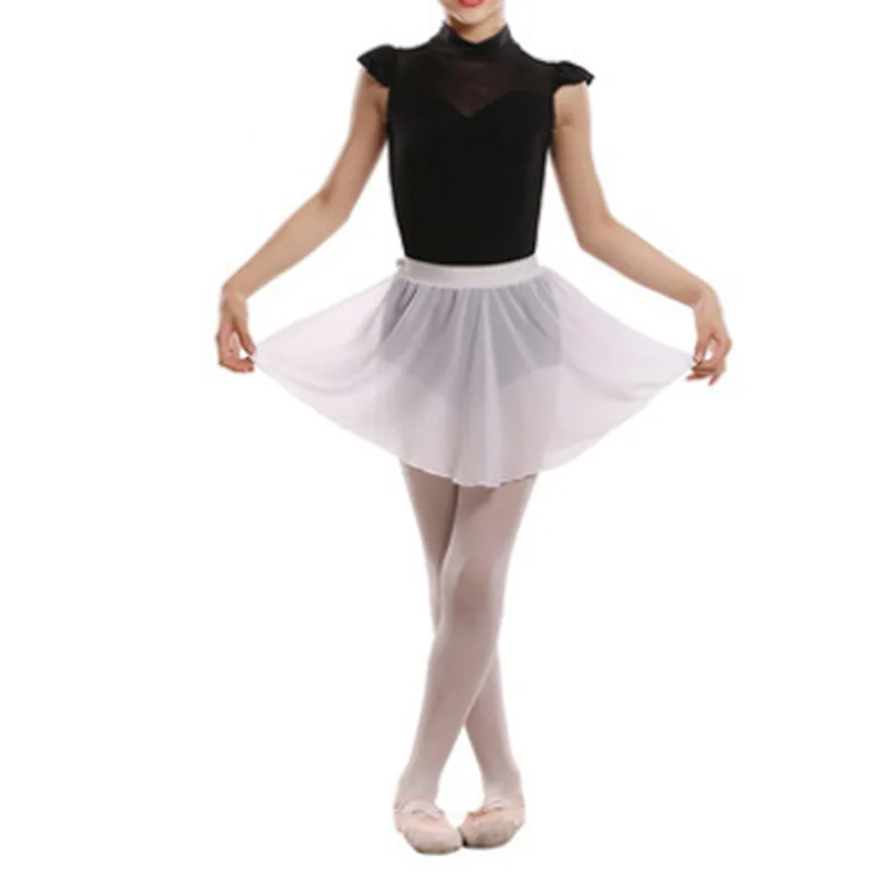 Эластичная балетная юбка для взрослых и детей шифоновая Однотонная с цветочным