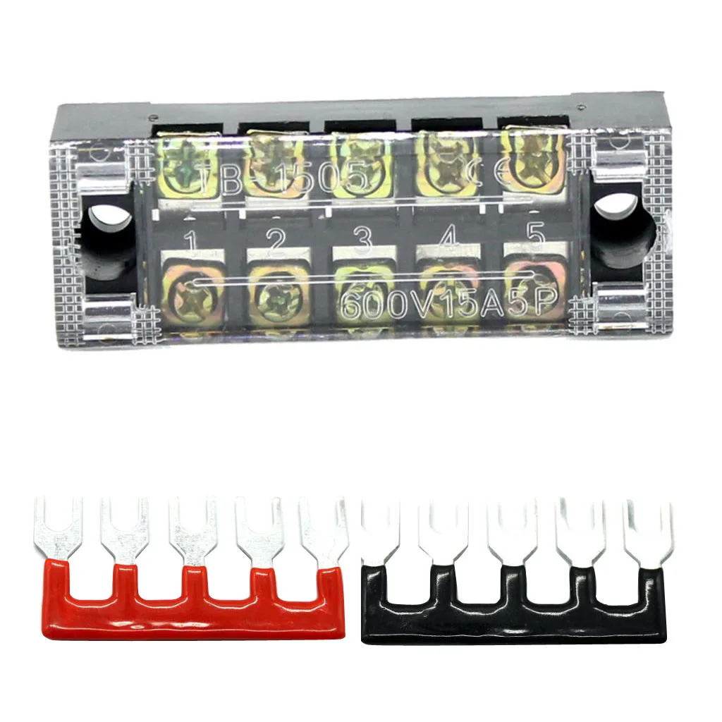 600V 15Amp 5 позиций двухрядный винтовой блок с клеммными барьерными полосками|Кабели