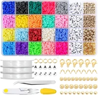 6mm flat round polymer clay beads set for diy jewelry making resin spacer beads for boho bracelet handmade slice beads kit gifts