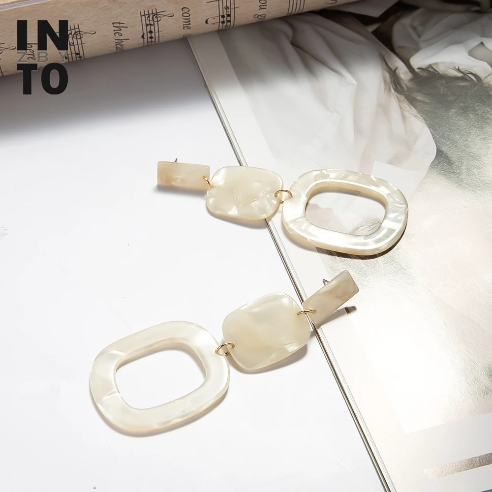 

Into Large Long Geometric Acrylic Acetate Dangle Earrings For Women Statement Drop Earrings Fashion Jewelry 2020 Brincos