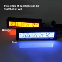 led vehicle electronic clock internal and external dual temperature vehicle voltage alarm displaycar accessories