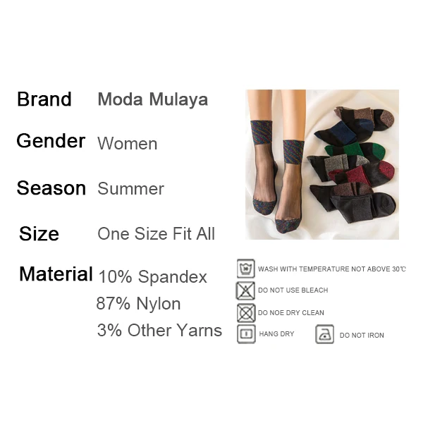 Moda Mulaya, женские кружевные летние короткие кружевные чулки, прозрачные фиолетовые стеклянные чулки, рождественский подарок, женские чулки для женщин