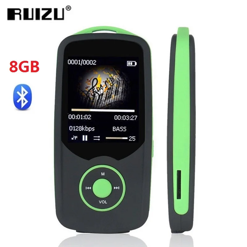 Mp3-плеер RUIZU X06 X06S с Bluetooth 8 ГБ 1 дюймов ЖК-экран диктофон без потерь FM Электронная