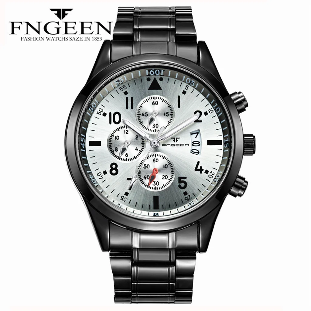 

2020 Men Luxury Casual Watches Simple Men Business Stainless Steel Waterproof Calendar Quartz Watch Relogio Masculino @5