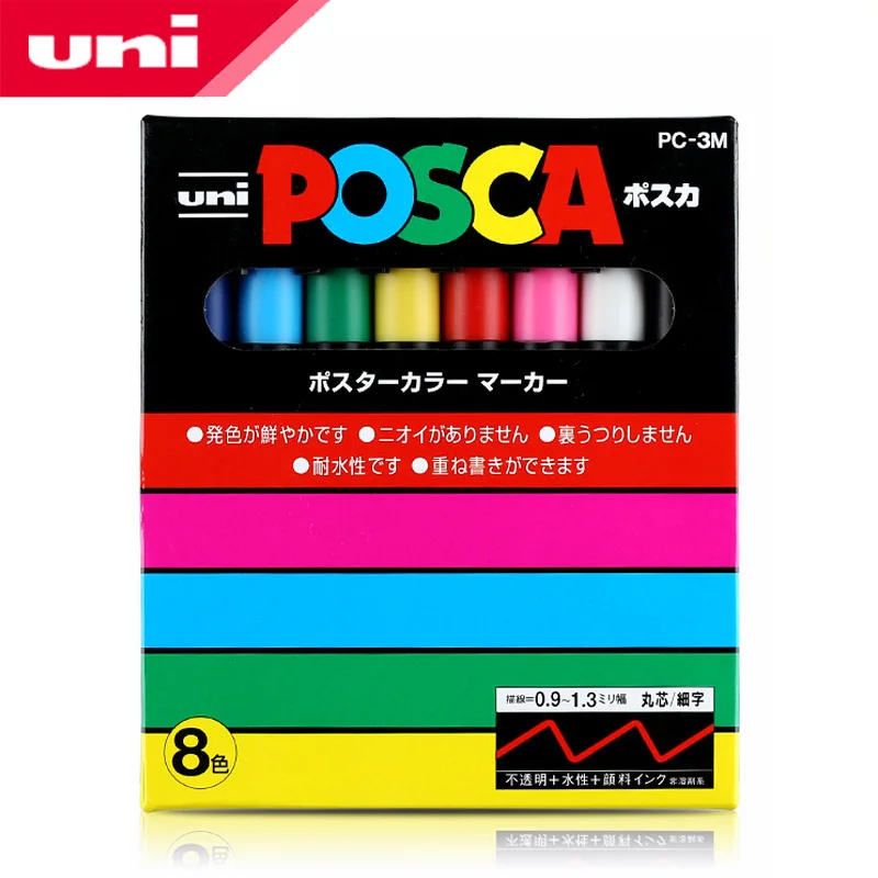 Mitsubishi Uni Posca PC 3M фломастер для рисования тонкая фотография/бокс художественные