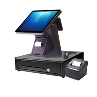retail 15inch pos system 80mm pos printer barcode scanner cash drawer cash register for hall