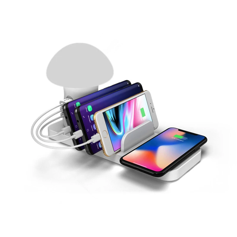 Зарядное устройство с несколькими портами быстрая зарядка 3 0 Грибная лампа QC3.0