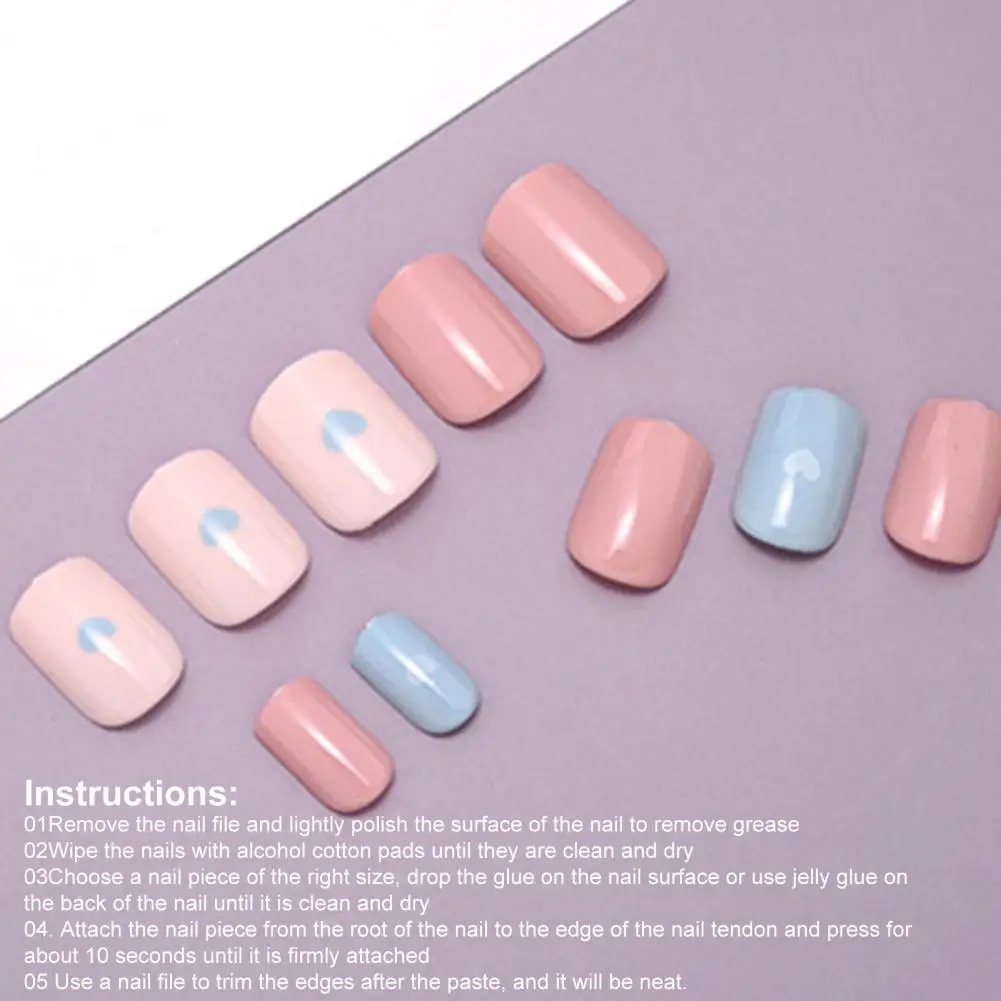 

50% Hot Sale 24Pcs/Box Nail Patch Universal Smooth Surface Resin DIY False Fingernail Pieces for Girls