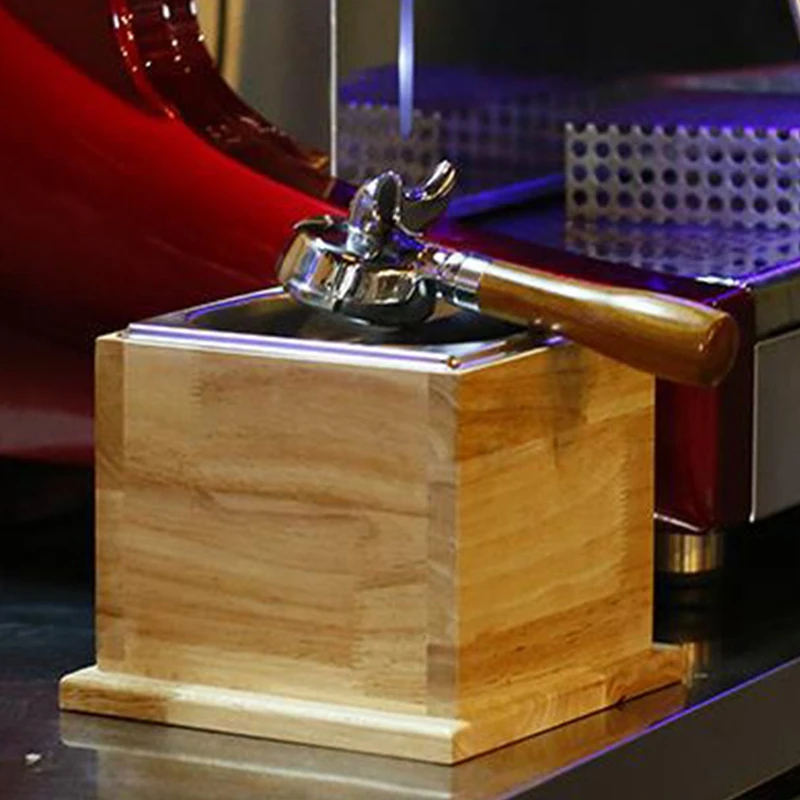 

L-BEANS Solid Wood Knocking Ground Box, Stainless Steel Powder Box, Coffee Grounds Bucket, Coffee Bucket