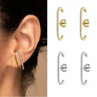 Женские серьги-гвоздики с цирконием SIPENGJEL, серьги золотого и серебряного цвета в европейском и американском стиле