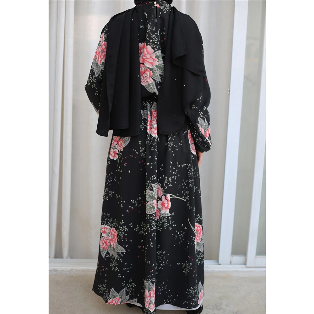 Мусульманское платье яркая Abaya Турция Исламская одежда арабское женское кафтан