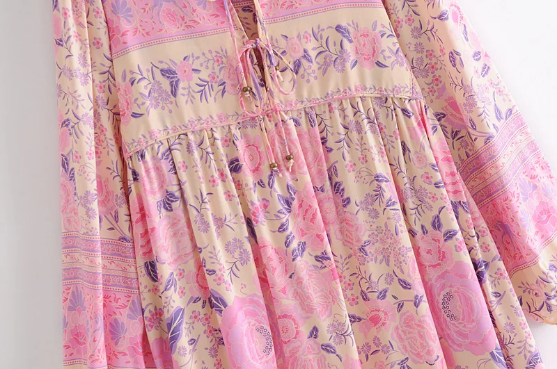 Винтажное шикарное Женское Платье макси с длинным рукавом галстуком-бабочкой