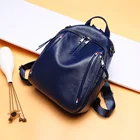 Модный женский синий рюкзак из натуральной кожи 2021, вместительные Сумки из натуральной коровьей кожи для женщин, школьная сумка