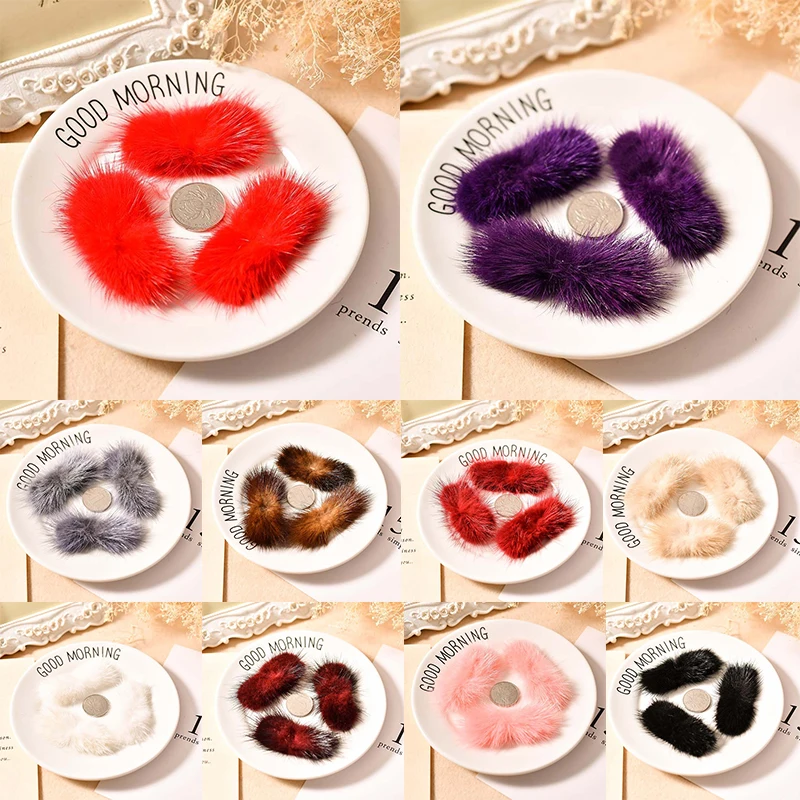 

Multi-color Mink Pompom Bowknot High-Grade Mink Hair Fur Pompon Handmade Bow Sheet DIY Make Bow Tie Accessories Apparel Patch