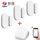 Датчик двери Tuya Smart Zigbee 2021, детектор открытиязакрытия двери, Wi-Fi, домашняя сигнализация, совместима с приложением Alexa Google Home Tuya