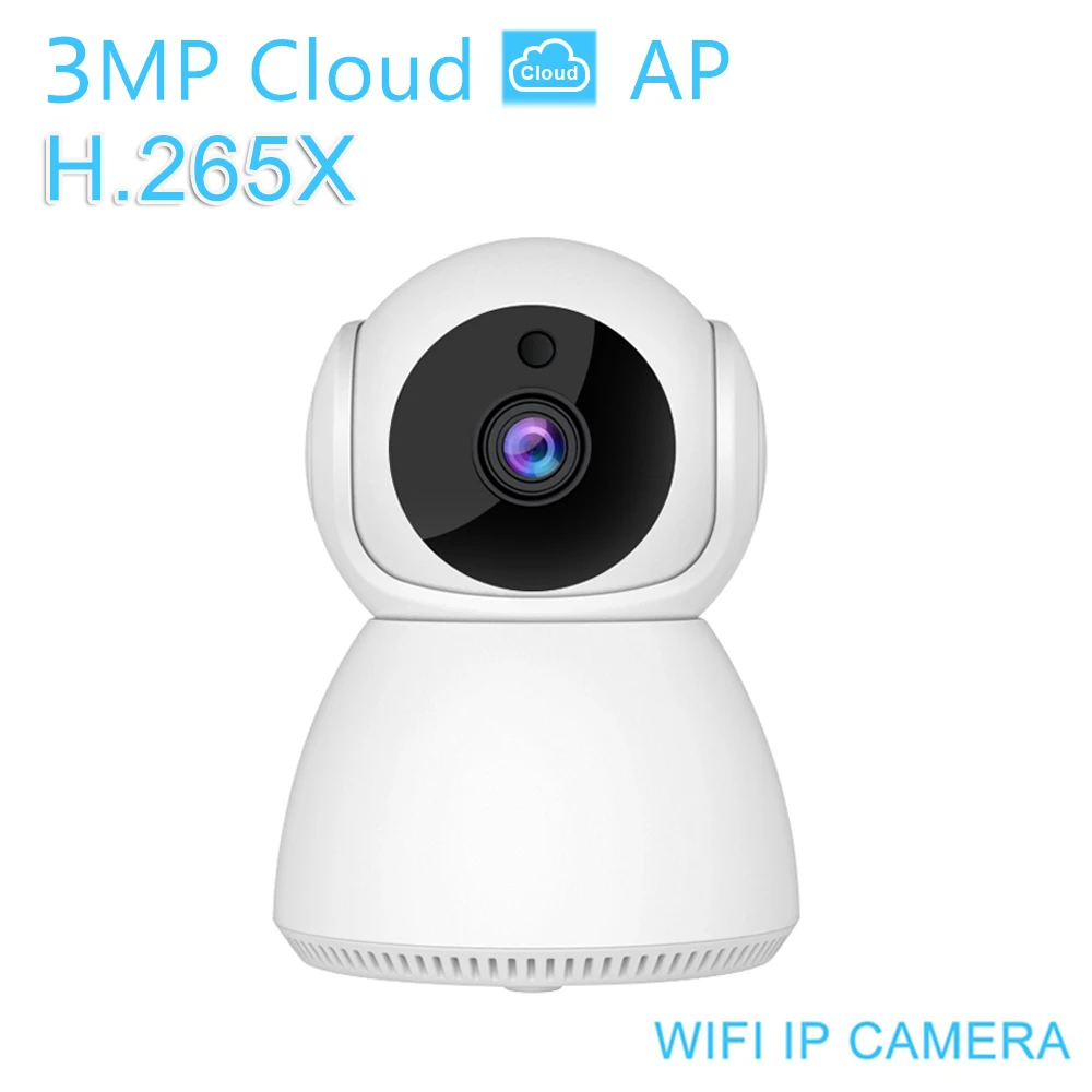 H265X 3MP WIFI AP IP камера 360 PTZ облачная Беспроводная комнатная HD ИК Ночное видение аудио
