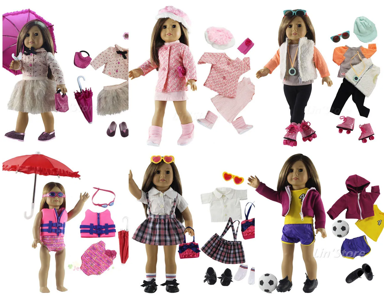Модная Кукла комплект одежды игрушечная одежда наряд для американской куклы 18