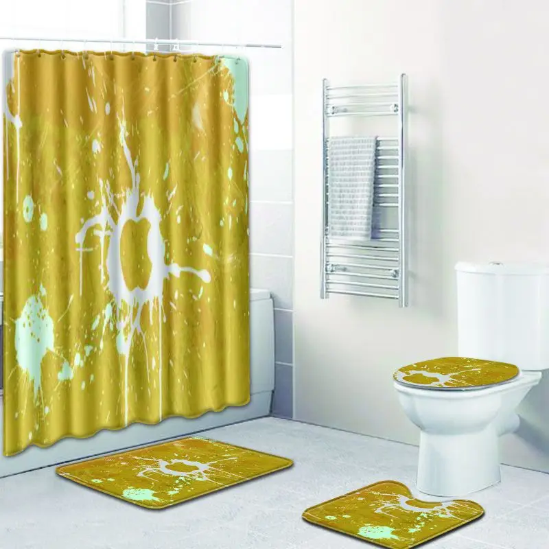 Zeegle 4 шт душевой комплект ковриков для Водонепроницаемый Ванна Шторы