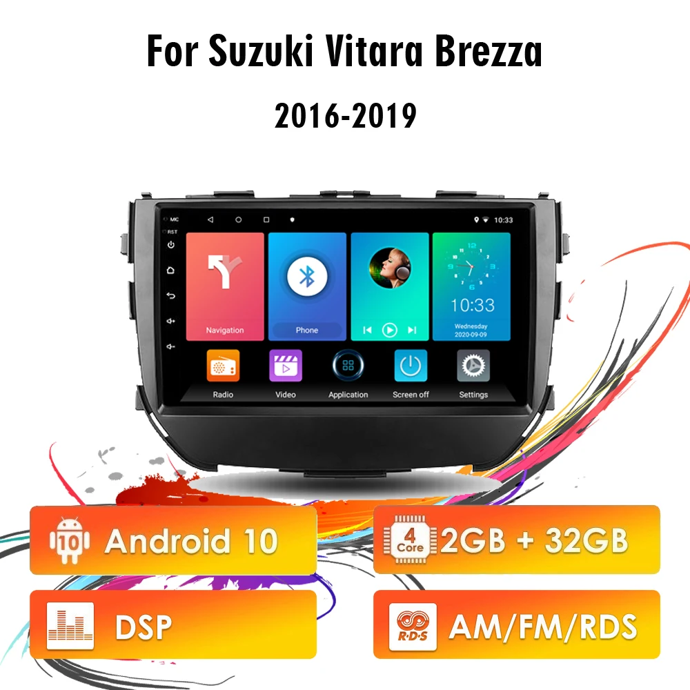 

Eastereggs For Suzuki Vitara Brezza 2016-2019 9 inch Android 10 RDS DSP 2 Din Car Multimedia Player GPS Navigation head unit