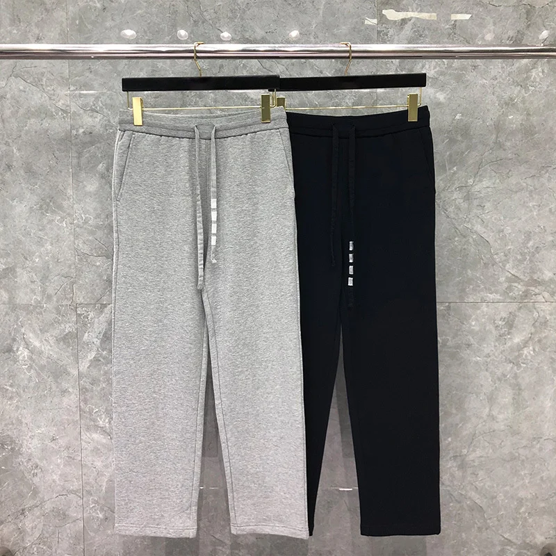 

Fashion TB 2021 Thom Brand Sweatpants Loose Men Cotton Casual Sports Trousers Ankle-Length Spring Autumn Jogger Track Pants