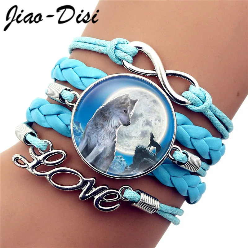

10pcs Handmade Beaded Bracelets for Women Vintage Jewelry Wolf Multi-layer Bracelet Christmas Gift