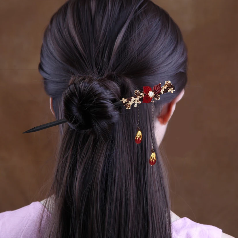 

New Chinese Hairpin Chopsticks Sticks for Hair Vintage Wedding Hair Comb Hair Accessories Wedding Hair Clips Hairstyle Flower