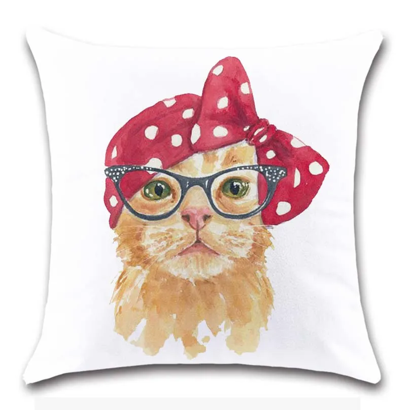 Белый Чехол на подушку с изображением животных панды тигра собаки кота украшение