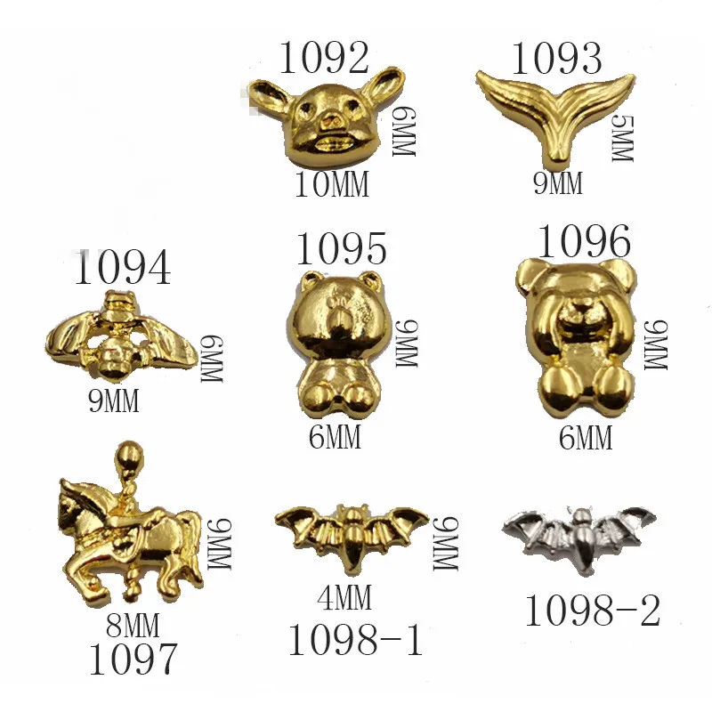 50 шт./упак. металлический дизайн ногтей с изображением Лисички &quotлетучая мышь&quot