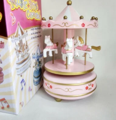 style 4 Круглые музыкальные шкатулки Merry-go-round, Геометрическая музыкальная декорация для детской комнаты, подарки унисекс, Деревянная Рождественская карусель, коробка для дома, декорация lf676 - Цвет: style 4