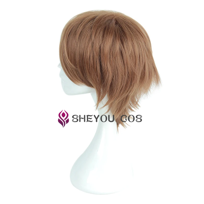 Парик Yagami Light Cos из аниме Death Note термостойкие короткие коричневые волосы для