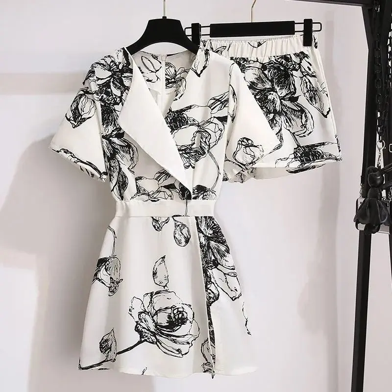 Летний женский костюм новинка 2021 модное Трендовое свободное шифоновое платье в