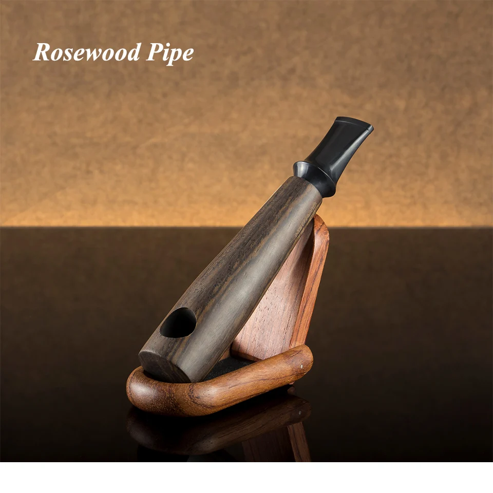 

1Pcs Smoking Pipe 9mm Filter Wooden Stand Men Casual Tobacco Pipe Ebony Wood Pipe
