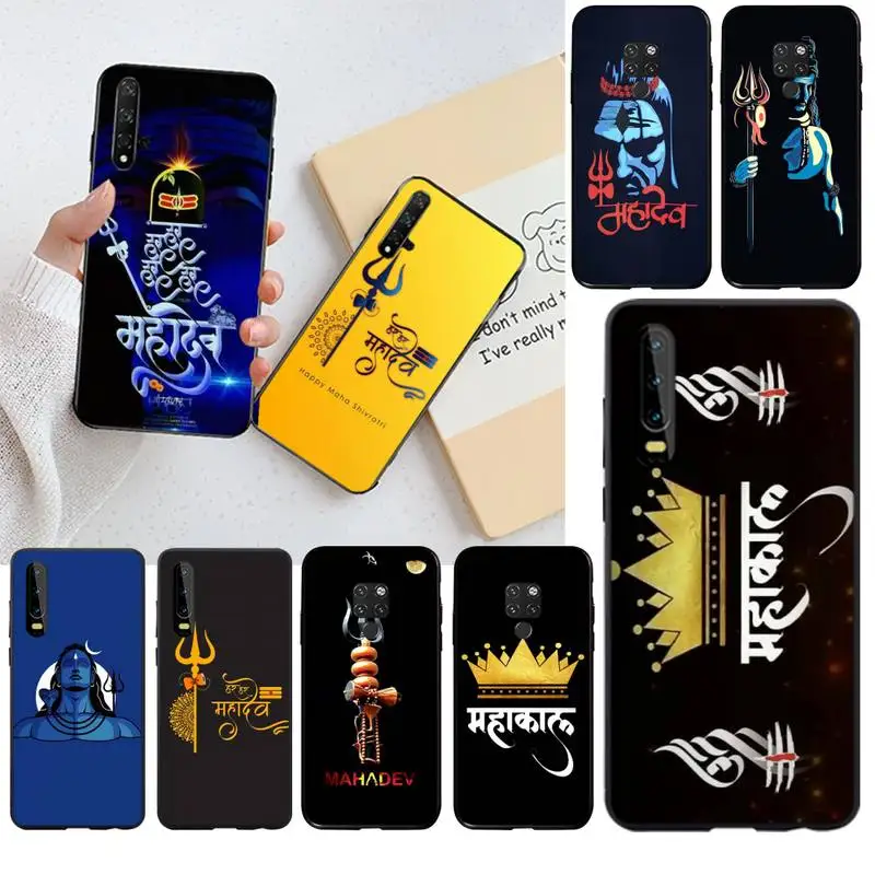 Чехол Hinduism Lord Shiva Mahakal черный мягкий чехол для телефона Huawei P40 P30 P20 lite Pro Mate 20 P Smart 2019