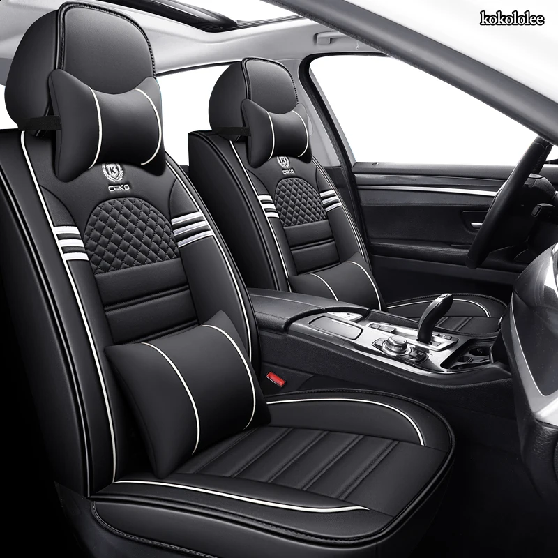 

KOKOLOLEE leather car seat cover for Mitsubishi Pajero Outlander ASX Lancer-EX Zinger Fortis Galant Cross Endeavor L200 COLOLT