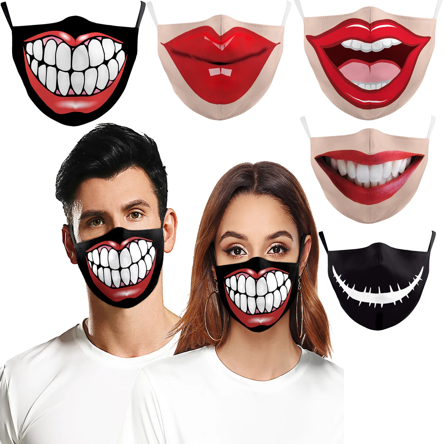 Для взрослых косплей забавная улыбка большой рот сексуальные красные губы зуб с