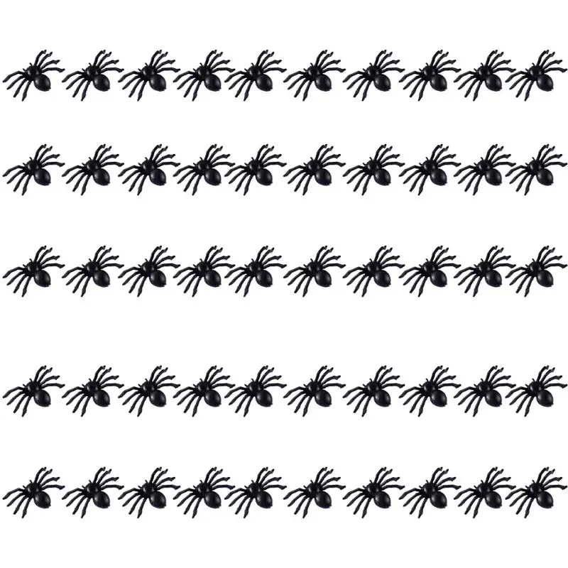 

Halloween Decorative Spiders Small Mini Plastic Black Plastic Fake Spider Toys Novelty Funny Joke Prank Realistic Props