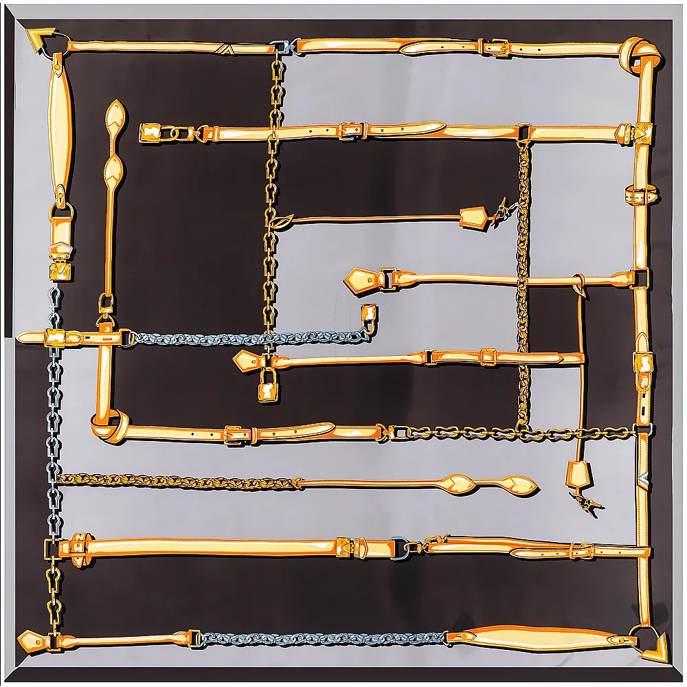 

130 см ретро геометрическая цепочка женский саржевый декоративный шарф Женская шаль большой квадратный шарф женский шарф шелковые шали