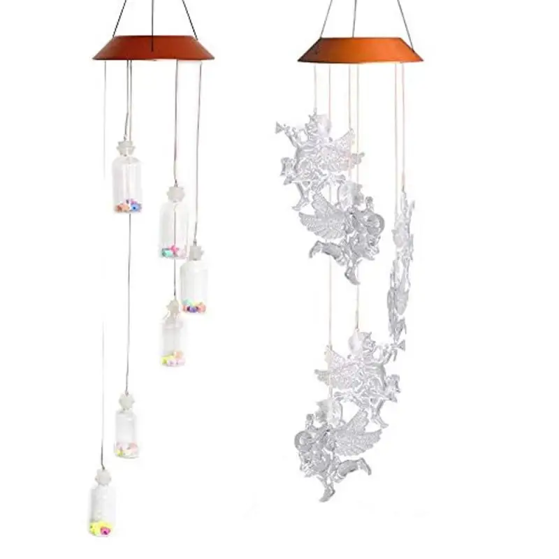 Солнечный светильник светодиодный ветряной колокольчик с украшением в форме