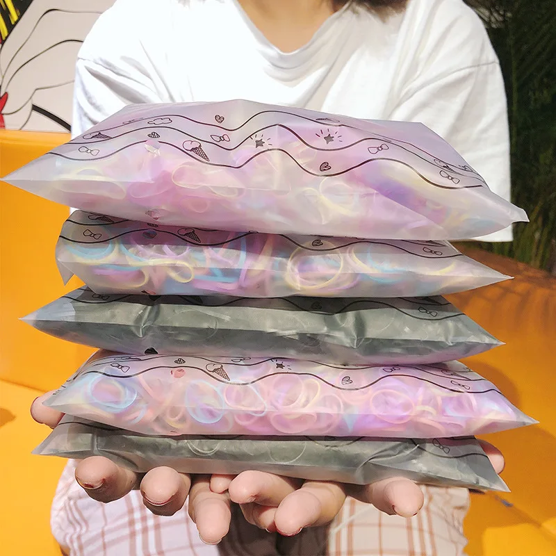 Резинка для волос разноцветная эластичная 1000 шт./упак. резинки с завязками |