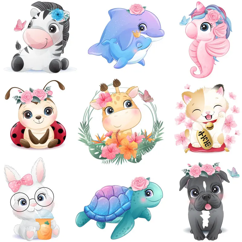 Наклейка сделай сам из мультфильма нашивки в форме животных для одежды железная