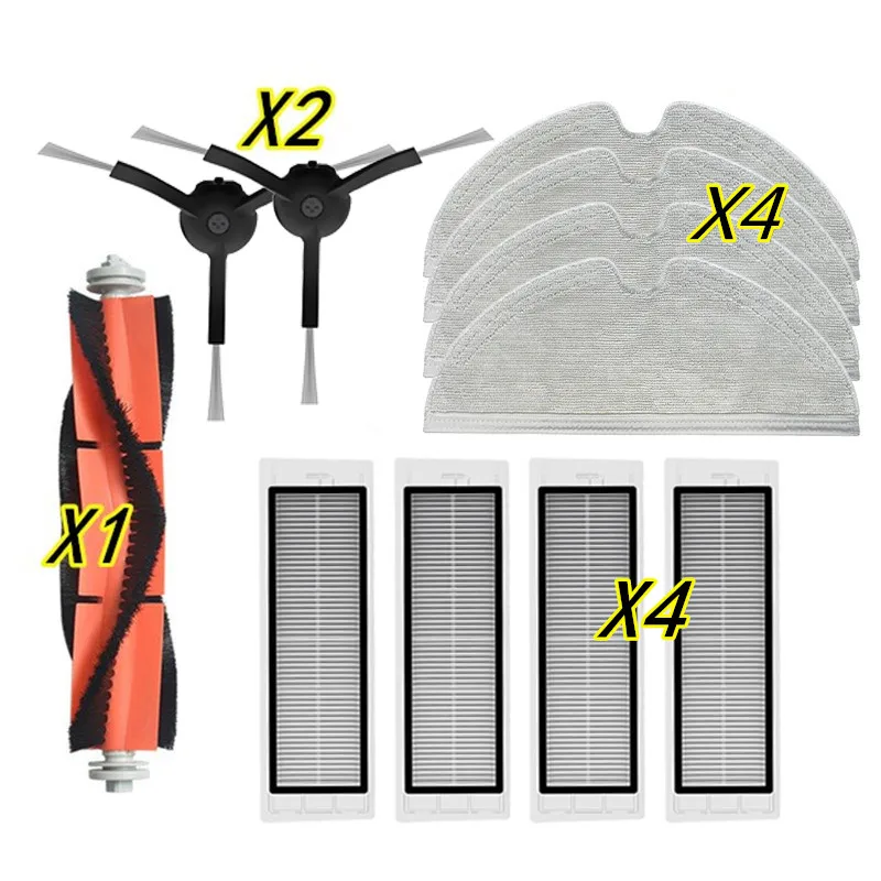 

Best Parts for Roborock S51 S52 S61 S62 Xiaowa E4 E25 Robotic Vacuum Cleaner Main Side Brush Filter Rag Kits Accessories Black