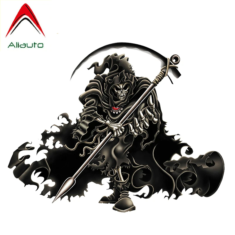Aliauto Terror автомобильные наклейки Grim Reaper череп для шлема автомобиля Стайлинг
